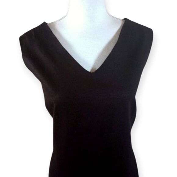 NORTON MCNAUGHTON BLACK V-NECK DRESS SZ.16 EUC - Picture 2 of 5